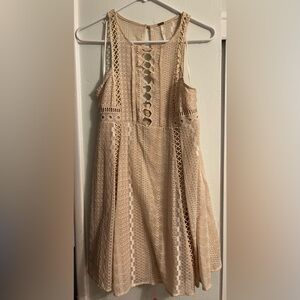 Free People Beige Lace Dress